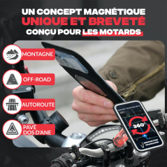 Shapeheart Support Téléphone Moto Pro Magnétique - Fixation Vissée Anti-Vibrations Guidon - Pochette Étanche 2XL Tactile - Houss