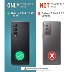 OCASE Coque Samsung Galaxy Z Fold 3 avec Porte S-Pen, Antichoc TPU Housse Samsung Z Fold3 Cuir PU Portefeuille Etui [RFID Blocag