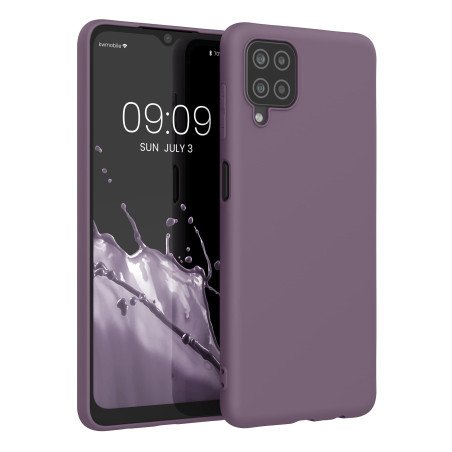 kwmobile Housse Compatible avec Samsung Galaxy A12 Coque - Housse de téléphone Protection Souple en Silicone - Raisin