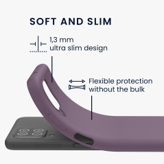 kwmobile Housse Compatible avec Samsung Galaxy A12 Coque - Housse de téléphone Protection Souple en Silicone - Raisin