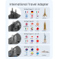 LENCENT Adaptateur Voyage GaN III 30W Prise Universelle Chargeur International avec 2 USB et 3 Charge Rapide USB-C PD, Prise Fra LENCENT Adaptateur Voyage GaN III 30W Prise Universelle Chargeur International avec 2 USB et 3 Charge Rapide USB-C PD, Prise Fra