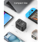 LENCENT Adaptateur Voyage GaN III 30W Prise Universelle Chargeur International avec 2 USB et 3 Charge Rapide USB-C PD, Prise Fra LENCENT Adaptateur Voyage GaN III 30W Prise Universelle Chargeur International avec 2 USB et 3 Charge Rapide USB-C PD, Prise Fra