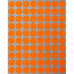 Royal Green 13mm Orange Fluo Étiquettes Autocollantes Cercles Rondes Petit Point De 1.3 Cm De Diamètre Gommettes Auto-Adhésives