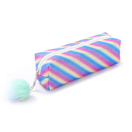 DUORUIMI Trousse à crayons arc-en-ciel avec paillettes - Grand sac à crayons pour filles - Organisateur de bureau de grande capa