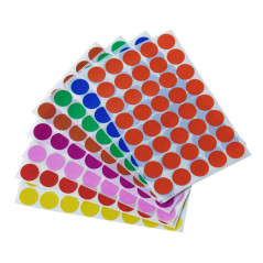 Royal Green Étiquettes Autocollantes Gommettes - Environ 2cm (20mm) – Disponible En 8 Couleurs Vives Assorties - Paquet De 1280