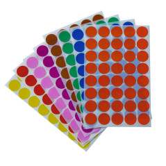Royal Green Étiquettes Autocollantes Gommettes - Environ 2cm (20mm) – Disponible En 8 Couleurs Vives Assorties - Paquet De 1280