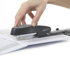 Rapesco R79026NS Agrafeuse à Long Bras Manta Ray, Capacité de 20 Feuilles, Noir
