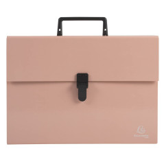 Exacompta - Réf. 56767E - 1 trieur valisette avec poignée Aquarel - soufflets renforcés multicolores - fermeture par bouton clip