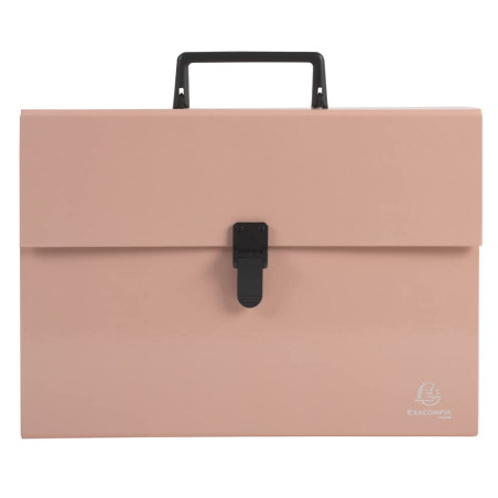 Exacompta - Réf. 56767E - 1 trieur valisette avec poignée Aquarel - soufflets renforcés multicolores - fermeture par bouton clip