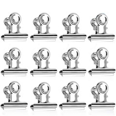Bulldog Clips Métal, 50Pcs Pinces à Charnière en Metal, 22mm Pince Papier, Argent Bulldog Binder Clips pour Photos, Fournitures