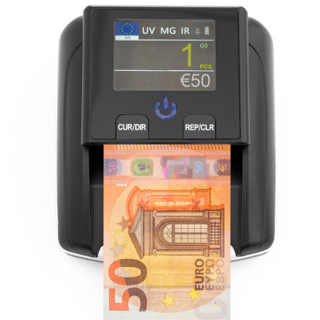 Detecteur Faux Billet - Détecteur UV/MG/IR pour Faux Billets Euros, Faux Dollars, Faux Billets Livre Sterling - Scanner portable