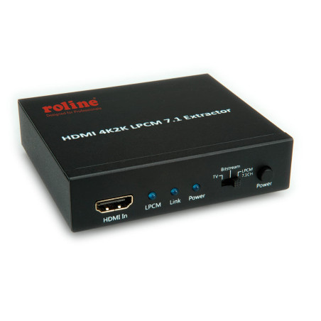 ROLINE Extracteur Audio HDMI 4K2K LPCM 7.1 | convertisseur HiFi stéréo audio | soutient le signal vidéo 3D