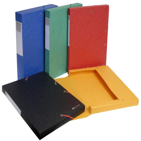 Exacompta - Réf. 50910E - 10 boites de classement avec élastiques Scotten - en carte lustrée gaufrée 600g/m2 - dos 6 cm - dimens
