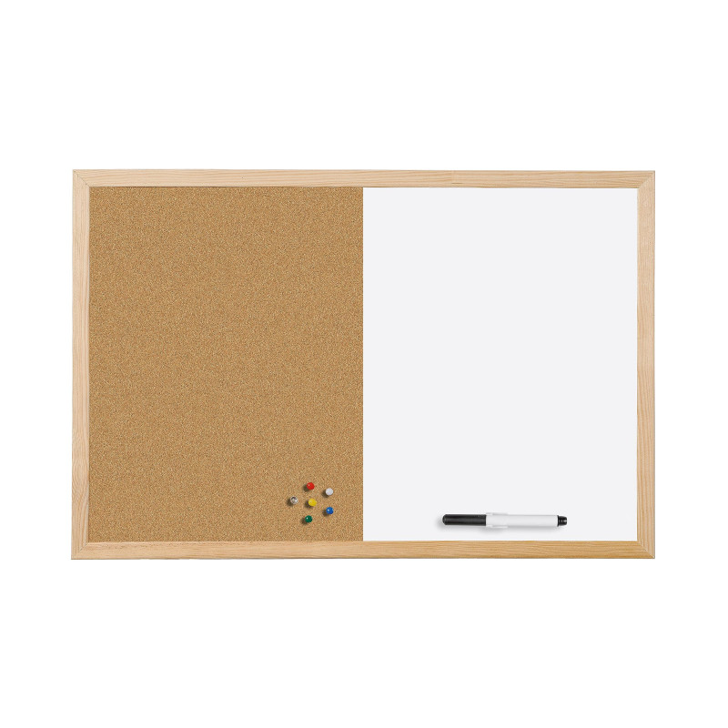 Bi-Office Budget - Tableau Mixte, d’Affichage en Liège et Blanc Magnétique Effaçable à Sec, Cadre en Bois, 60 x 45 cm Bi-Office Budget - Tableau Mixte, d’Affichage en Liège et Blanc Magnétique Effaçable à Sec, Cadre en Bois, 60 x 45 cm