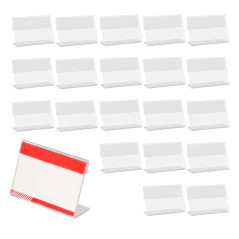 20 Pcs Porte-étiquette Transparent,9x6 cm Acrylique Transparent Étiquettes de Prix, Mini Affichage du Signe Porte-cartes, Étique