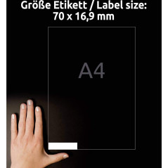 Avery 5100 Etiquettes Autocollantes Multi-usages (51 par Feuille) - 70x16,9mm - Impression Laser - Jet d'Encre - Blanc (3420)