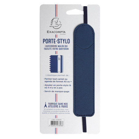 Exacompta - 5105272E - Porte-stylo Denim avec élastique - 3,5 x 15,5 cm - Coloris bleu