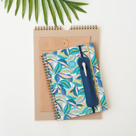 Exacompta - 5105272E - Porte-stylo Denim avec élastique - 3,5 x 15,5 cm - Coloris bleu