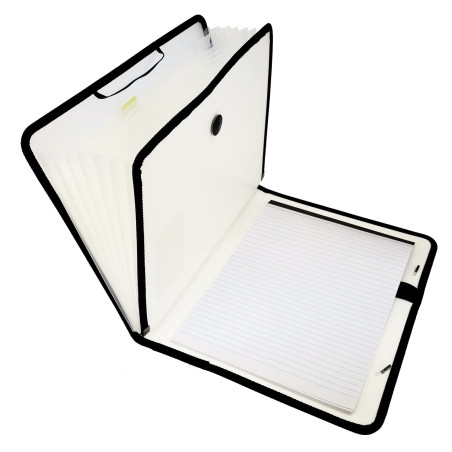D.RECT Set porte-documents avec porte-documents extensible et portable, porte-documents, élastique rond avec bouton de fermeture