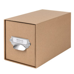 Rössler Papier 1327452620 - S.O.H.O. Boîte de rangement pour CD, avec étiquette inscriptible et poignée, Kraft, 1 pièce