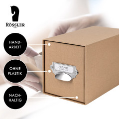Rössler Papier 1327452620 - S.O.H.O. Boîte de rangement pour CD, avec étiquette inscriptible et poignée, Kraft, 1 pièce