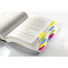 SIGEL Hn204 Marque-Pages Rigides "Tab Marker" en Film Transparent, 20 Feuilles de 3,8 X 5 cm, 4 Couleurs