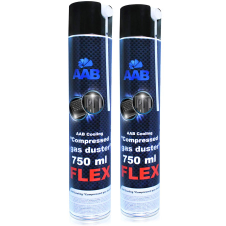 AABCOOLING Compressed Gas Duster FLEX 750ml - 2 Pièces - Air Comprimé Avec un Tube Flexible, Bombe Air Sec, Air Comprimé Nettoya