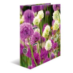 HERMA Classeur A4 à fleurs violettes de 7 cm de large, pour enfants, avec motif de plantes, classeur coloré avec impression inté