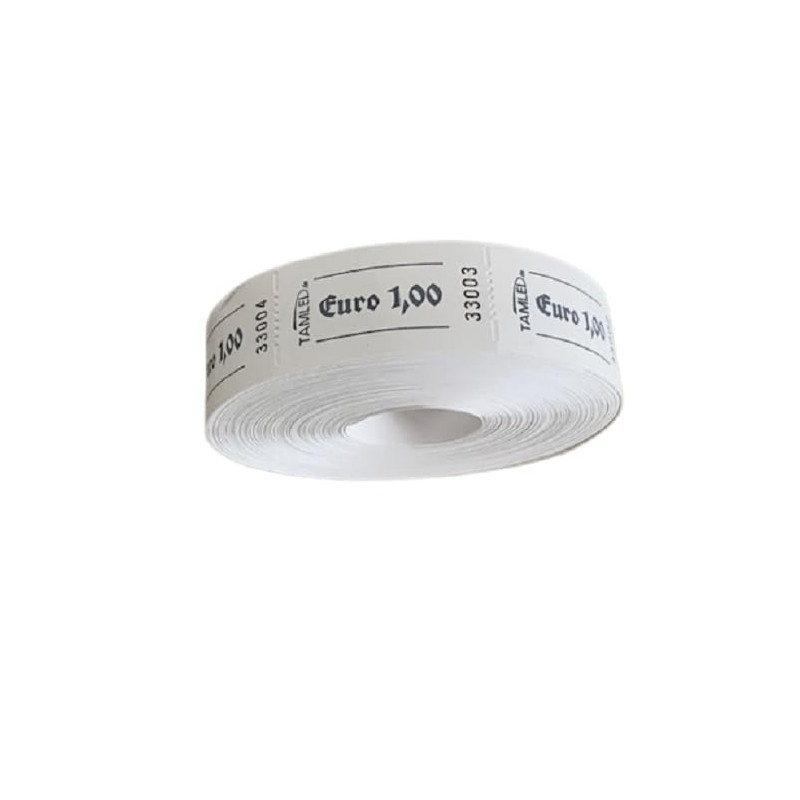 Bonrolle Euro 1,00 blanc - 1000 démolitions perforées