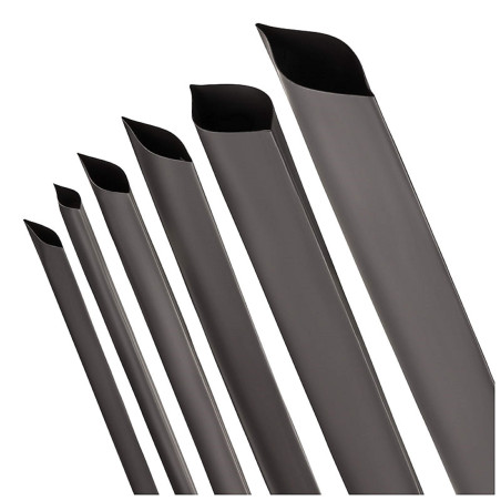 ISOLATECH Gaine Thermorétractable Ø2mm x 25m - Noir - Rapport de Rétraction 2:1 - Polyoléfine - Sans Adhésif - Résistante aux UV