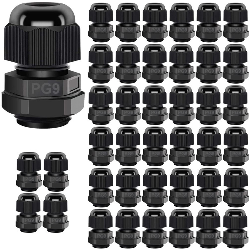Gebildet 40pcs Presse-étoupes, PG9 Connecteurs de Câble IP68 étanches, M16*1.5 Collier Plastique Connecteu, Diamètre 4-8 mm, Gla Gebildet 40pcs Presse-étoupes, PG9 Connecteurs de Câble IP68 étanches, M16*1.5 Collier Plastique Connecteu, Diamètre 4-8 mm, Gla