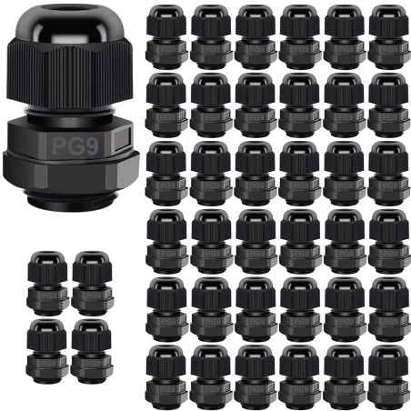 Gebildet 40pcs Presse-étoupes, PG9 Connecteurs de Câble IP68 étanches, M16*1.5 Collier Plastique Connecteu, Diamètre 4-8 mm, Gla