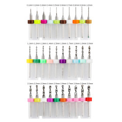 Genmitsu jeu de mèches pour circuits imprimés 30pcs, 0,1mm-3,0mm, 1/8" queue cannelée en spirale Mèches de toupie CNC pour la gr