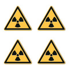 Avertissement des substances radioactives ou des rayons ionisants : W003 – DIN EN ISO 7010 / ASR A1.3 – Autocollants : Ø 10 cm