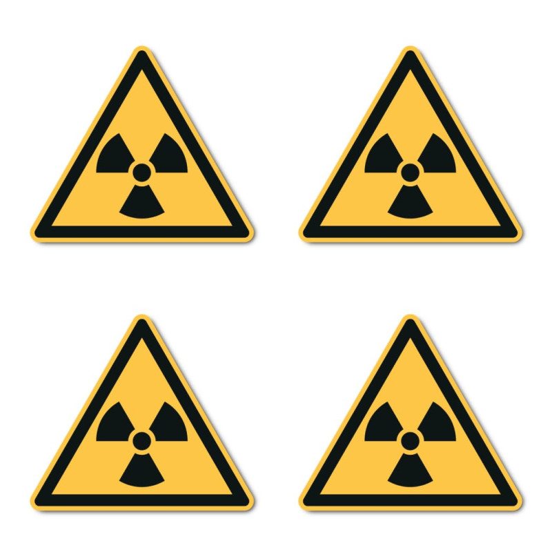 Avertissement des substances radioactives ou des rayons ionisants : W003 – DIN EN ISO 7010 / ASR A1.3 – Autocollants : Ø 10 cm Avertissement des substances radioactives ou des rayons ionisants : W003 – DIN EN ISO 7010 / ASR A1.3 – Autocollants : Ø 10 cm
