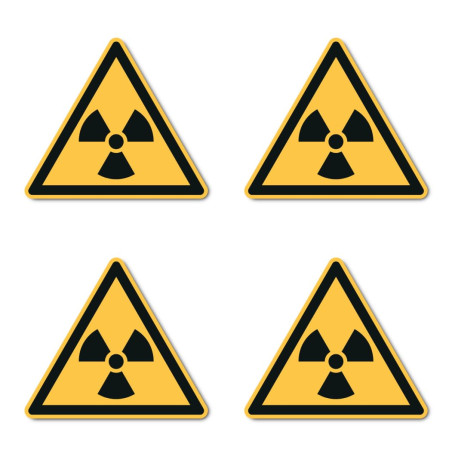 Avertissement des substances radioactives ou des rayons ionisants : W003 – DIN EN ISO 7010 / ASR A1.3 – Autocollants : Ø 10 cm