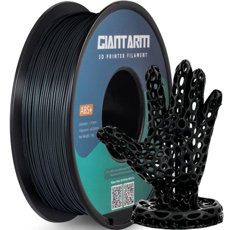 GIANTARM Filament ABS,Filament pour imprimante 3D 1.75 mm,Précision dimensionnelle +/- 0.02 mm,1 kg 1 bobine noir