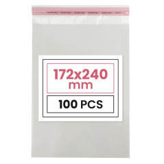 Netuno 100 sachets plats en PP 17,2 x 24 cm sachets plastiques transparents en polypropylène emballages d'envoi sacs plastiques