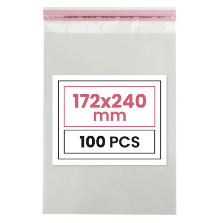 Netuno 100 sachets plats en PP 17,2 x 24 cm sachets plastiques transparents en polypropylène emballages d'envoi sacs plastiques