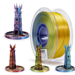 ZIRO PLA Filament Tricolore Coextrusion Soie 3D Imprimante Filament 1.75mm pour Imprimante 3D et Stylo 3D, Multicolor PLA Filame