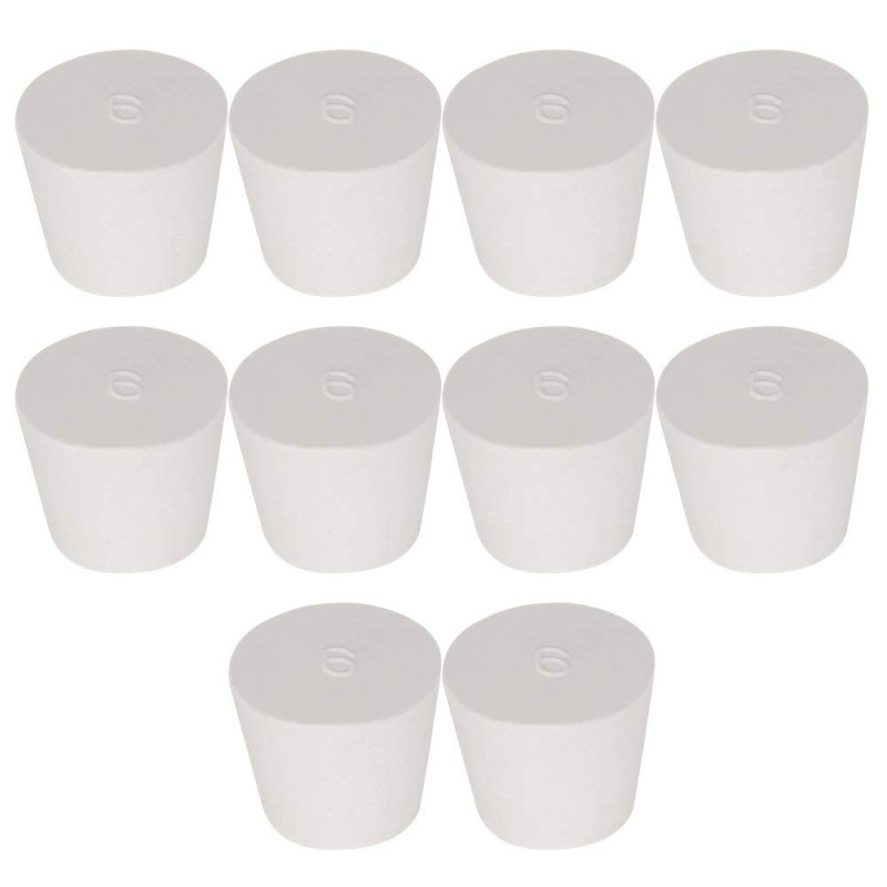 Labasics 10PK 6# Bouchons en caoutchouc solide - Taille:26mm Bouteille, 32mm Haut, 28mm Longueur - Bouchons en caoutchouc blancs Labasics 10PK 6# Bouchons en caoutchouc solide - Taille:26mm Bouteille, 32mm Haut, 28mm Longueur - Bouchons en caoutchouc blancs