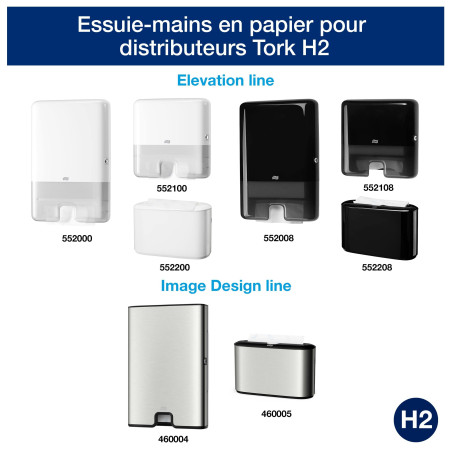Tork Xpress Essuie-mains interfoliés - 150300 - Papiers d'essuyage pliés en M, qualité Universal pour Distributeur H2 - Essuie-m