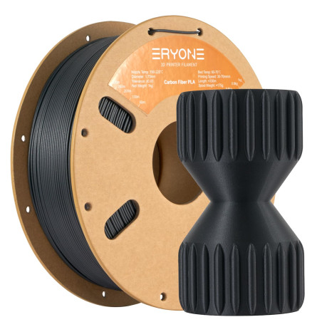 ERYONE Filament PLA fibre de carbone 1,75 mm, PLA Filament pour imprimante 3D, +/- 0,03 mm, 1 kg/Spool, Noir