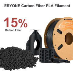 ERYONE Filament PLA fibre de carbone 1,75 mm, PLA Filament pour imprimante 3D, +/- 0,03 mm, 1 kg/Spool, Noir
