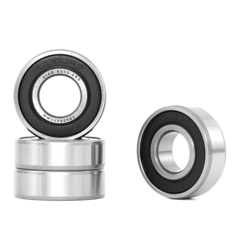 XiKe 4 pièces 6202-2RS Roulement à billes 15x35x11mm, Chromé acier et Double scellé et Pré-lubrifié, 6202RS Roulements à billes XiKe 4 pièces 6202-2RS Roulement à billes 15x35x11mm, Chromé acier et Double scellé et Pré-lubrifié, 6202RS Roulements à billes