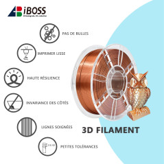iBOSS PLA+1.75mm Filament, filament de cuivre de soie brillante, précision dimensionnelle +/- 0,02 mm, bobine de 1 kg (2,2 kg) p
