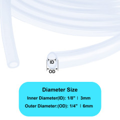 Tuyau en silicone de 3 mm ID x 6 mm OD - 8 mètres, LAVMHAB Tuyau de qualité alimentaire flexible en silicone transparent pour tr