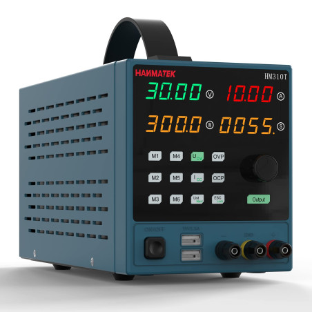 Alimentation de Laboratoire, HANMATEK HM310T 0-30V / 0-10A Contrôlable Alimentation en Courant Continu Réglable avec Affichage L