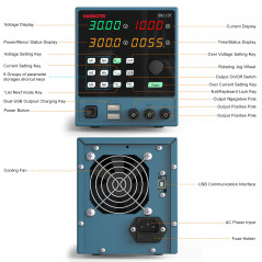 Alimentation de Laboratoire, HANMATEK HM310T 0-30V / 0-10A Contrôlable Alimentation en Courant Continu Réglable avec Affichage L