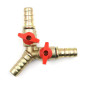 TOOLSTAR Robinet à boisseau sphérique en laiton, 8 mm, 3 voies, robinet à boisseau sphérique en Y, raccord de tuyau cannelé, ada TOOLSTAR Robinet à boisseau sphérique en laiton, 8 mm, 3 voies, robinet à boisseau sphérique en Y, raccord de tuyau cannelé, ada